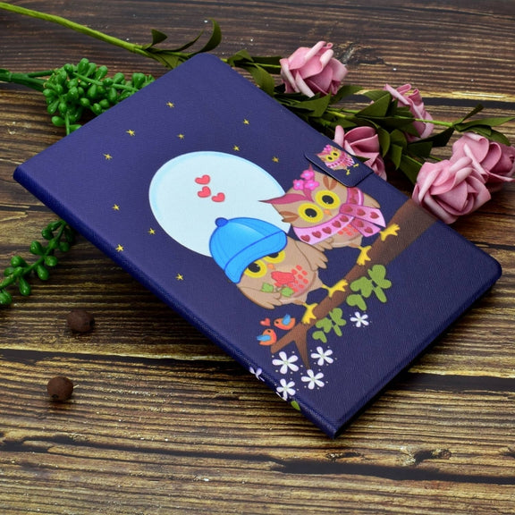 For Amazon Fire Max 11 2023 Colored Drawing Smart Leather Tablet Case(Couple Owls)