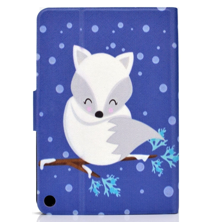 For Amazon Fire Max 11 2023 Colored Drawing Smart Leather Tablet Case(Arctic Fox)