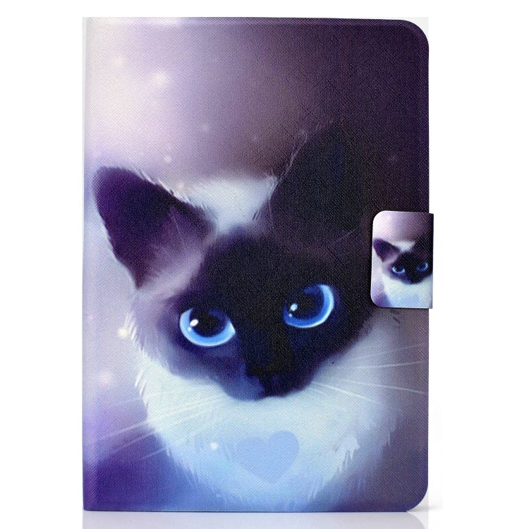 For Amazon Fire Max 11 2023 Colored Drawing Smart Leather Tablet Case(Blue-eyed Cat)