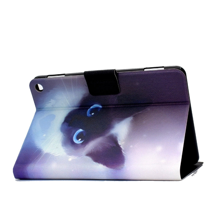 For Amazon Fire Max 11 2023 Colored Drawing Smart Leather Tablet Case(Blue-eyed Cat)
