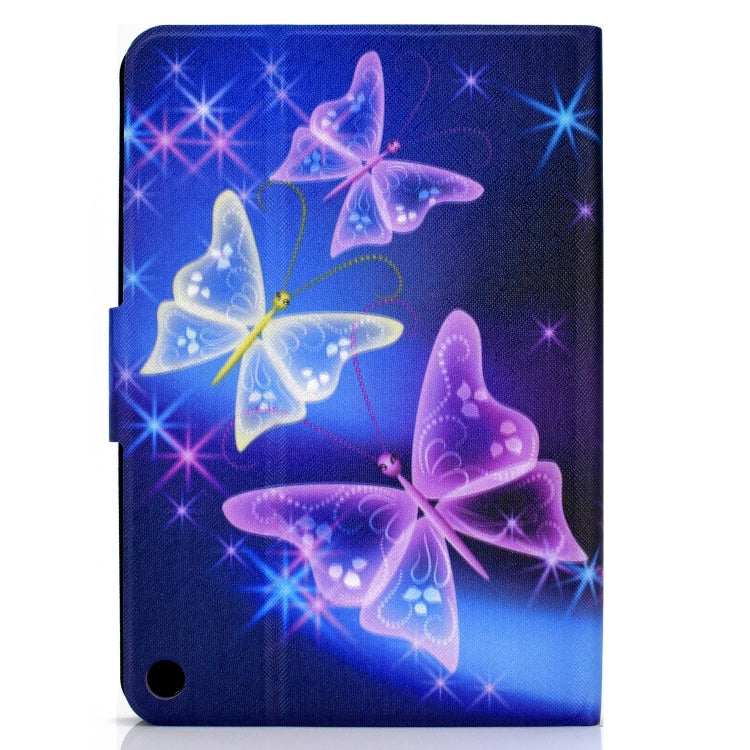 For Amazon Fire Max 11 2023 Colored Drawing Smart Leather Tablet Case(Starry Butterflies)