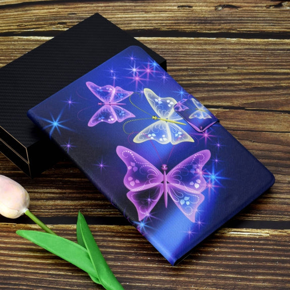 For Amazon Fire Max 11 2023 Colored Drawing Smart Leather Tablet Case(Starry Butterflies)
