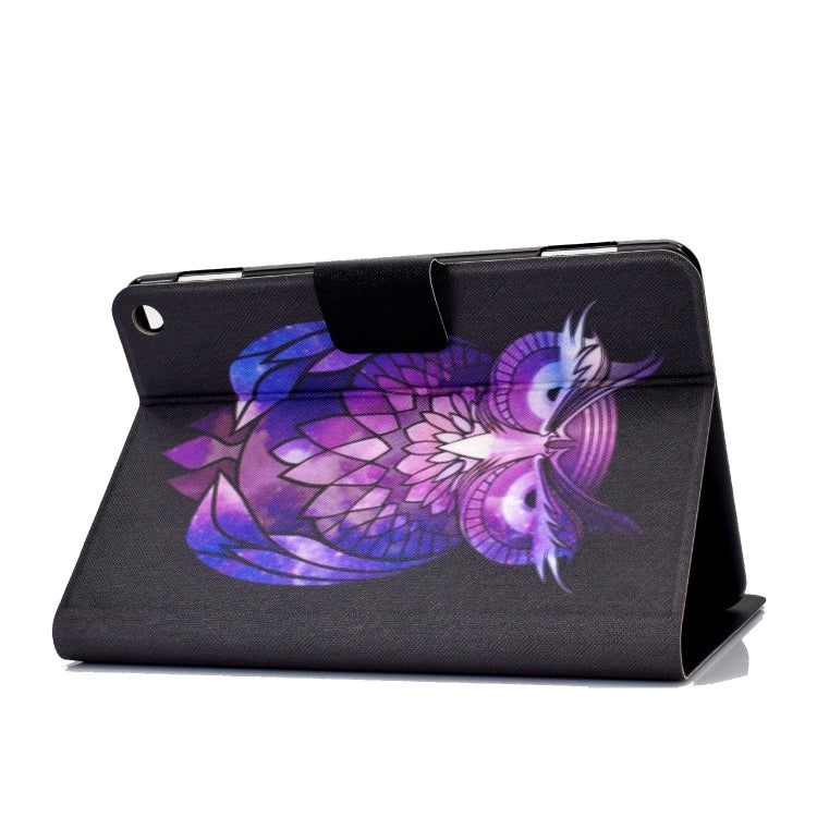 For Amazon Fire Max 11 2023 Colored Drawing Smart Leather Tablet Case(Owl)