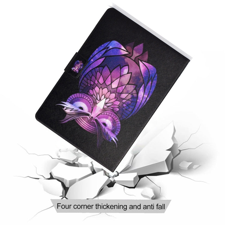 For Amazon Fire Max 11 2023 Colored Drawing Smart Leather Tablet Case(Owl)