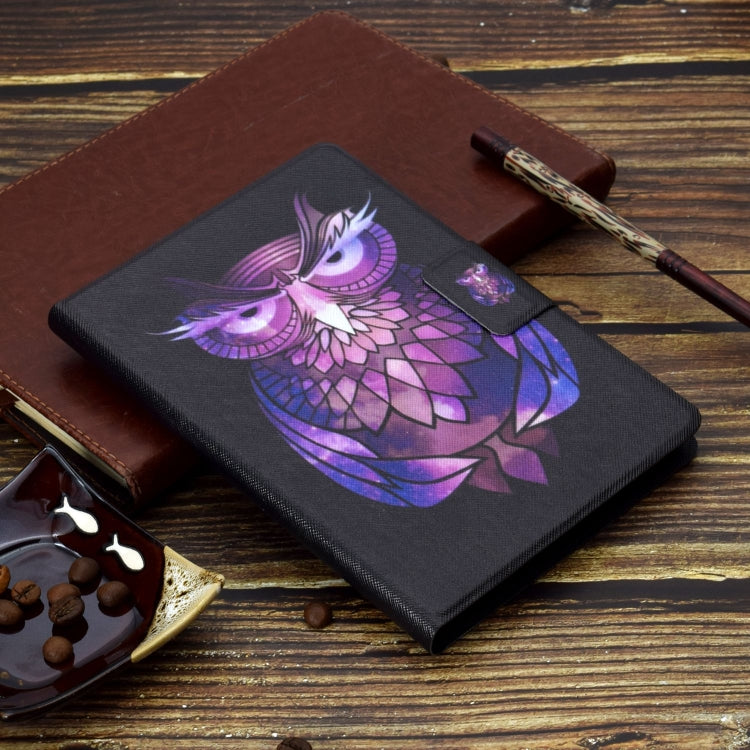 For Amazon Fire Max 11 2023 Colored Drawing Smart Leather Tablet Case(Owl)