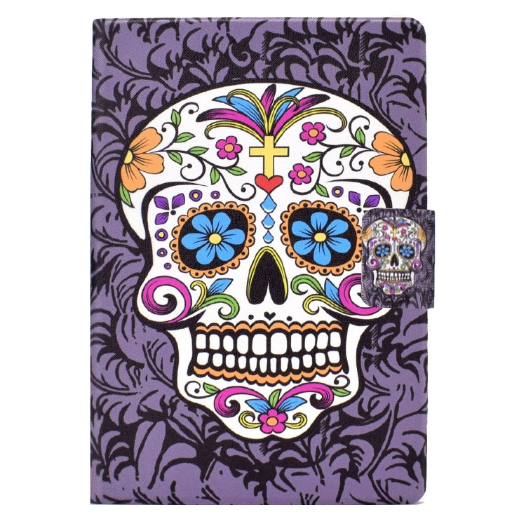 For Amazon Fire Max 11 2023 Colored Drawing Smart Leather Tablet Case(Skull)