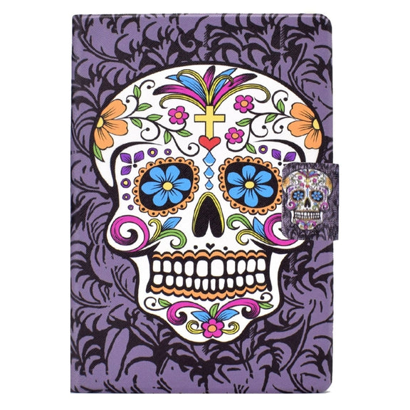 For Amazon Fire Max 11 2023 Colored Drawing Smart Leather Tablet Case(Skull)
