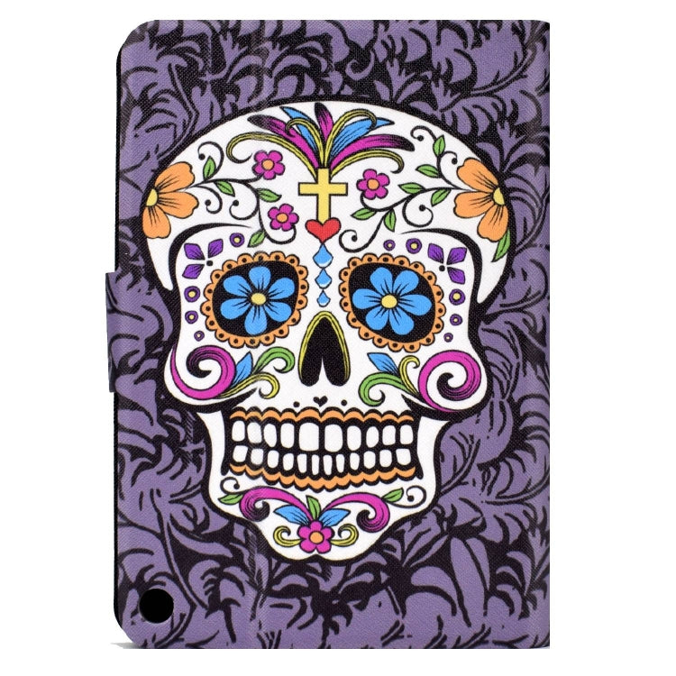 For Amazon Fire Max 11 2023 Colored Drawing Smart Leather Tablet Case(Skull)