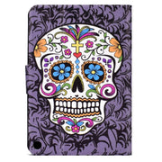 For Amazon Fire Max 11 2023 Colored Drawing Smart Leather Tablet Case(Skull)