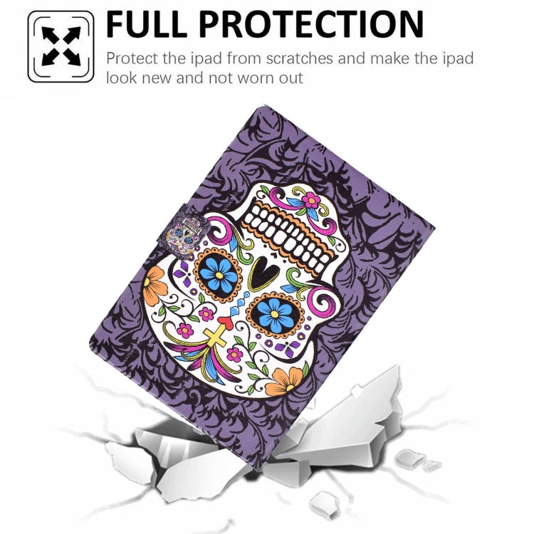 For Amazon Fire Max 11 2023 Colored Drawing Smart Leather Tablet Case(Skull)