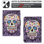 For Amazon Fire Max 11 2023 Colored Drawing Smart Leather Tablet Case(Skull)