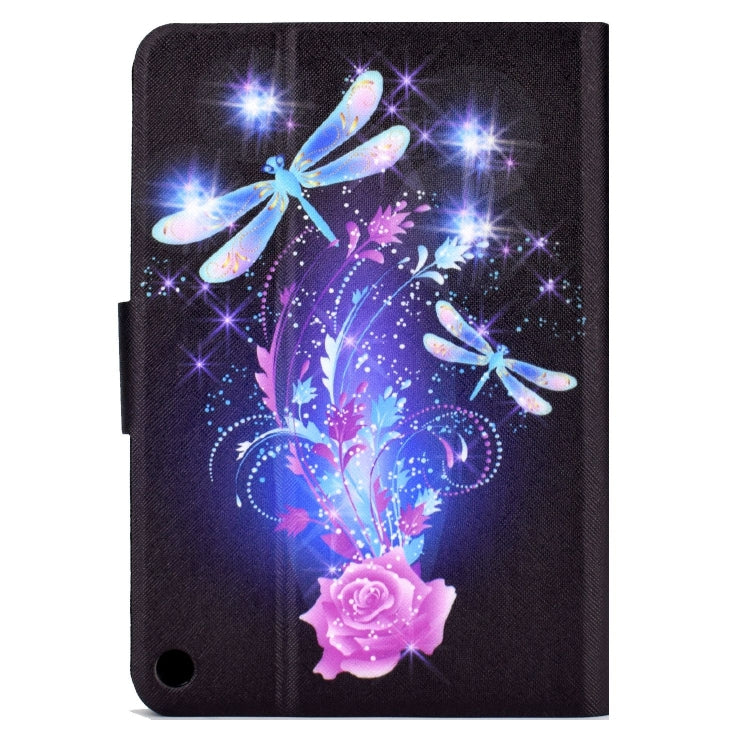 For Amazon Fire Max 11 2023 Colored Drawing Smart Leather Tablet Case(Dragonfly)