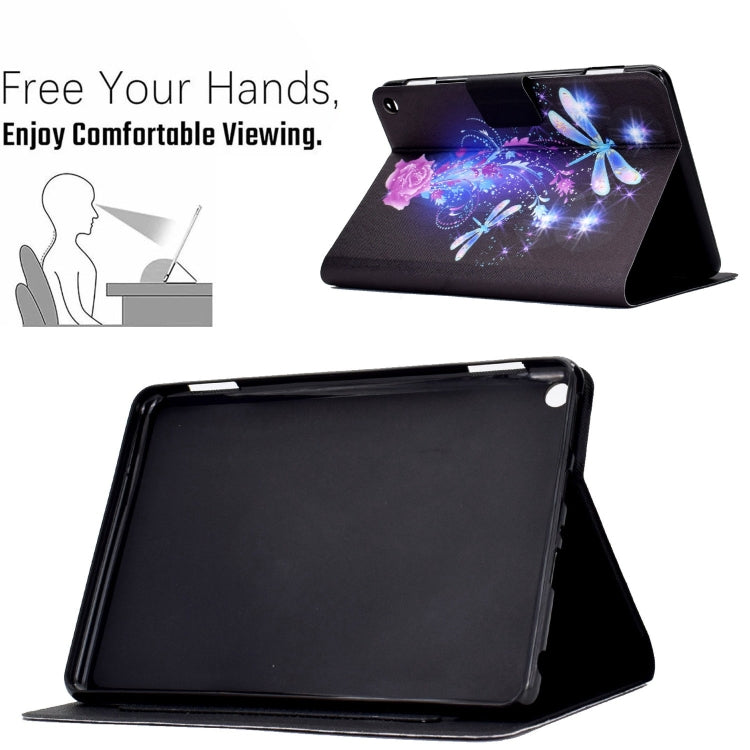 For Amazon Fire Max 11 2023 Colored Drawing Smart Leather Tablet Case(Dragonfly)