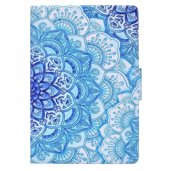 For Amazon Fire Max 11 2023 Colored Drawing Smart Leather Tablet Case(Green Flower)
