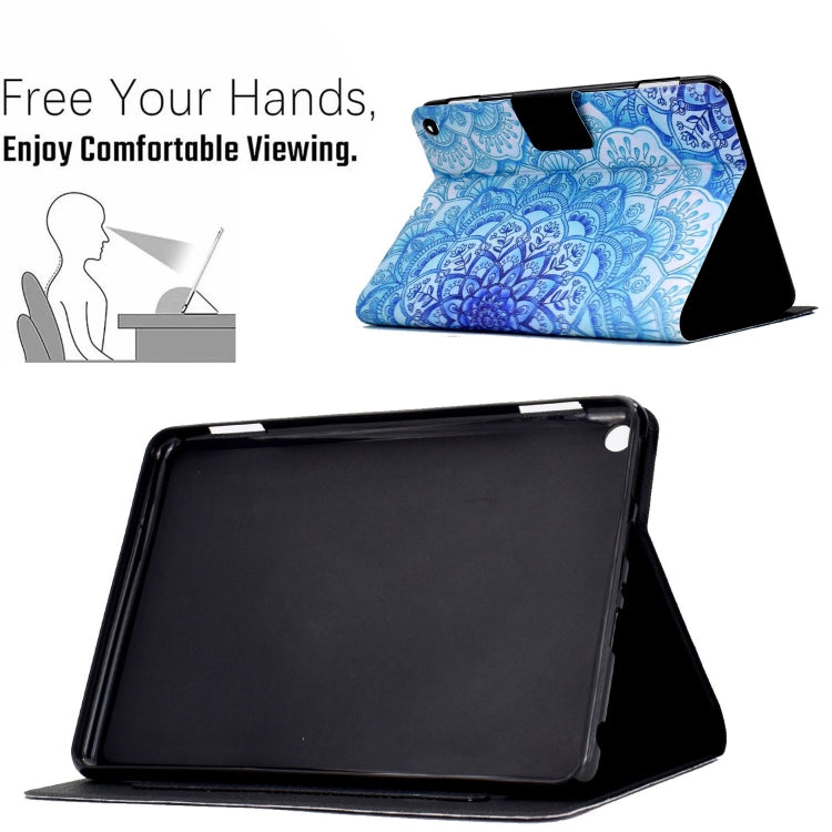For Amazon Fire Max 11 2023 Colored Drawing Smart Leather Tablet Case(Green Flower)