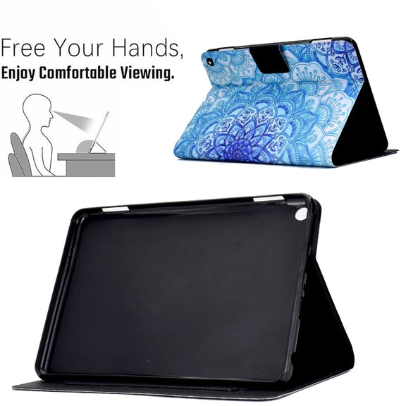 For Amazon Fire Max 11 2023 Colored Drawing Smart Leather Tablet Case(Green Flower)