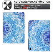 For Amazon Fire Max 11 2023 Colored Drawing Smart Leather Tablet Case(Green Flower)