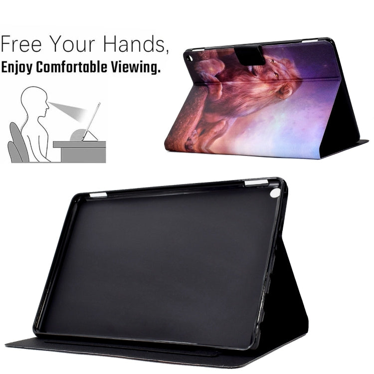 For Amazon Fire Max 11 2023 Colored Drawing Smart Leather Tablet Case(Lion King)