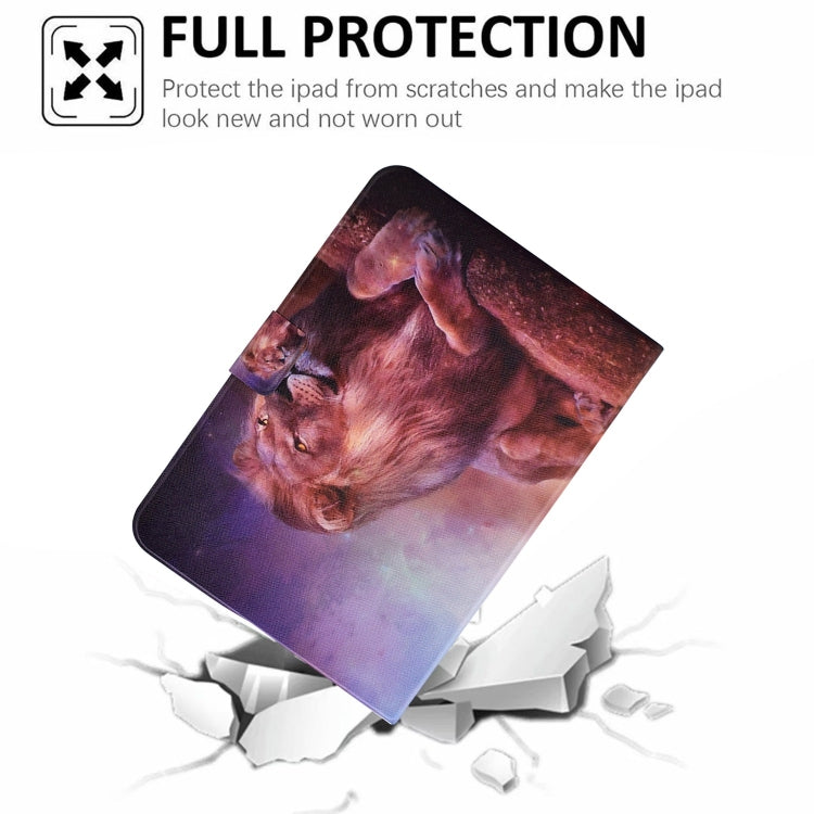 For Amazon Fire Max 11 2023 Colored Drawing Smart Leather Tablet Case(Lion King)