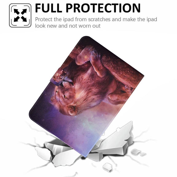 For Amazon Fire Max 11 2023 Colored Drawing Smart Leather Tablet Case(Lion King)
