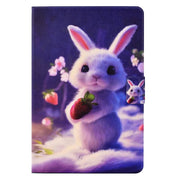 For Amazon Fire Max 11 2023 Colored Drawing Smart Leather Tablet Case(Strawberry Bunny)