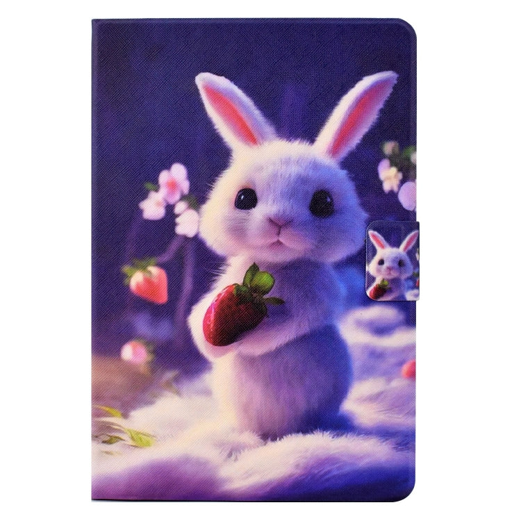 For Amazon Fire Max 11 2023 Colored Drawing Smart Leather Tablet Case(Strawberry Bunny)