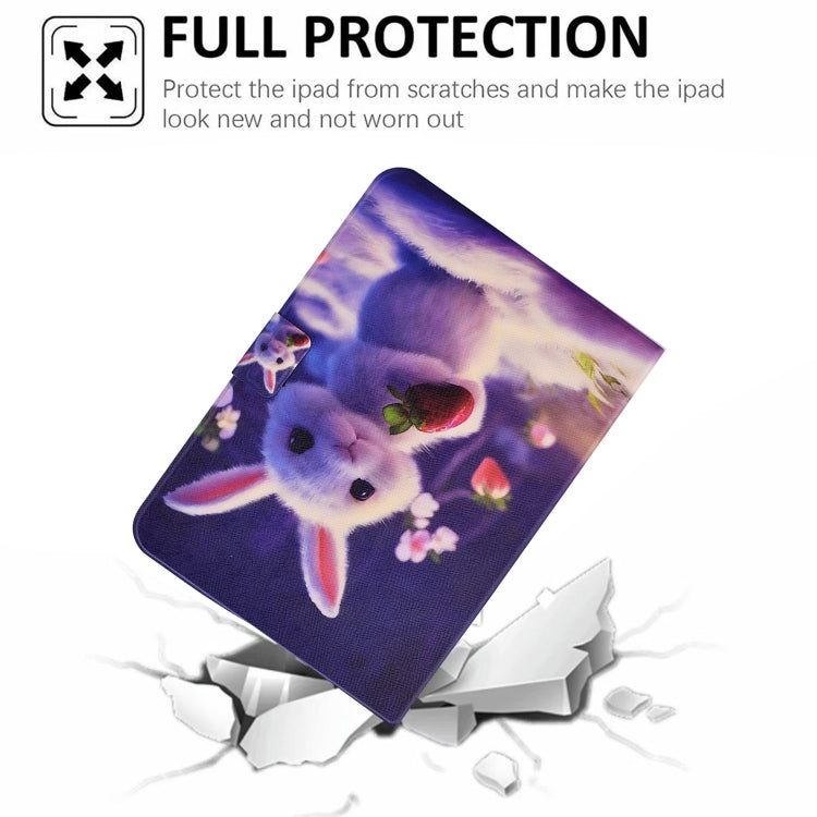 For Amazon Fire Max 11 2023 Colored Drawing Smart Leather Tablet Case(Strawberry Bunny)