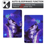 For Amazon Fire Max 11 2023 Colored Drawing Smart Leather Tablet Case(Butterfly Wolf)