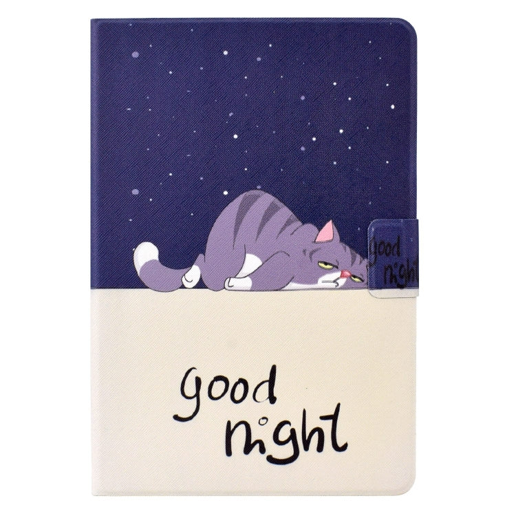 For Amazon Fire Max 11 2023 Colored Drawing Smart Leather Tablet Case(Lazy Cat)