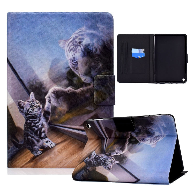 For Amazon Fire Max 11 2023 Colored Drawing Smart Leather Tablet Case(Cat Tiger)