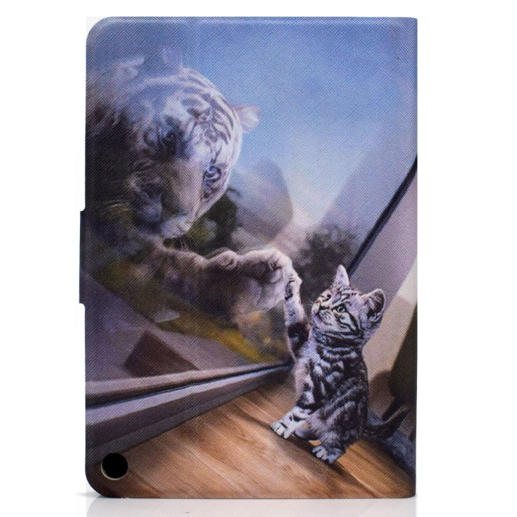 For Amazon Fire Max 11 2023 Colored Drawing Smart Leather Tablet Case(Cat Tiger)