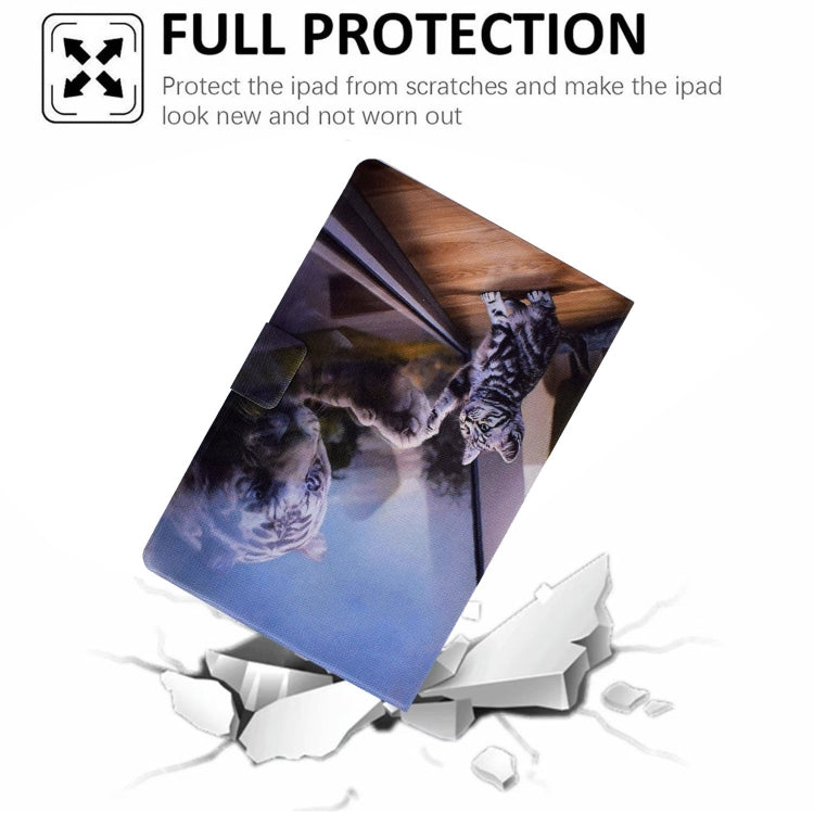 For Amazon Fire Max 11 2023 Colored Drawing Smart Leather Tablet Case(Cat Tiger)
