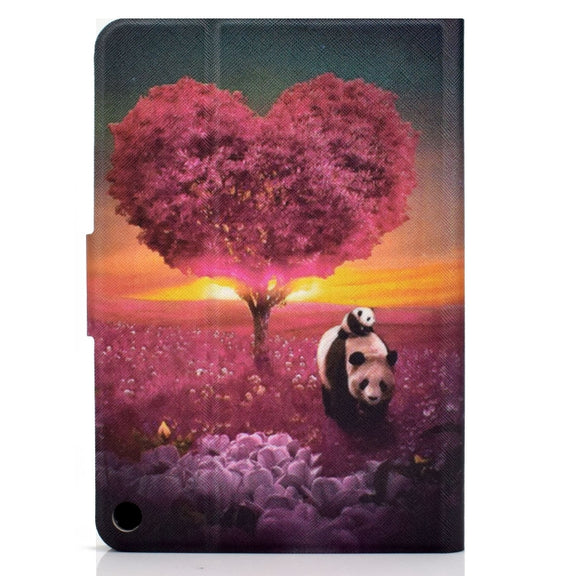 For Amazon Fire Max 11 2023 Colored Drawing Smart Leather Tablet Case(Panda)