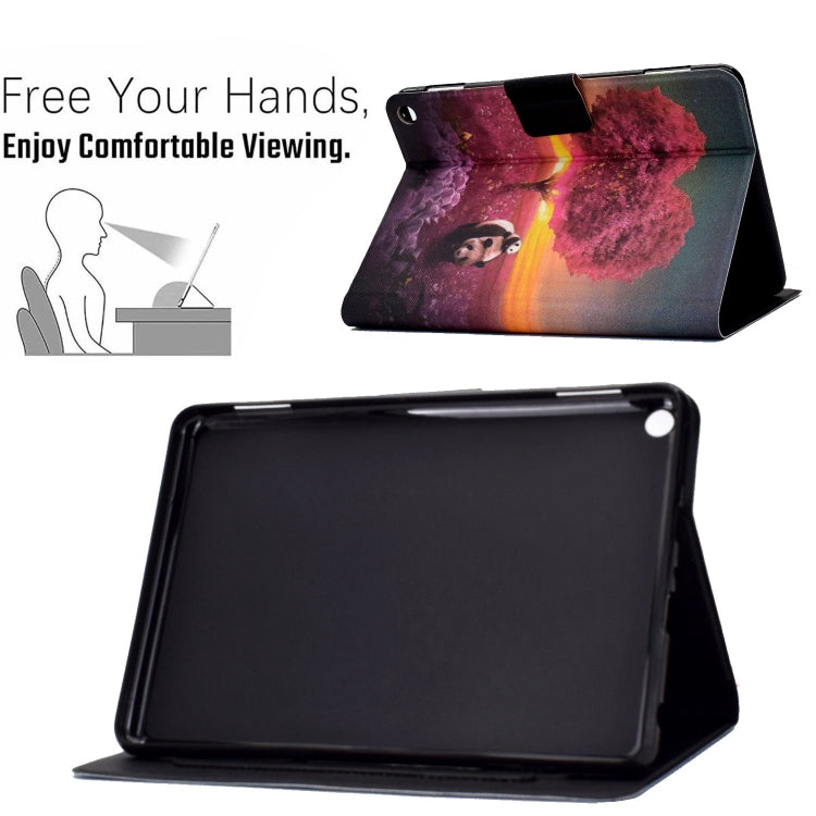 For Amazon Fire Max 11 2023 Colored Drawing Smart Leather Tablet Case(Panda)