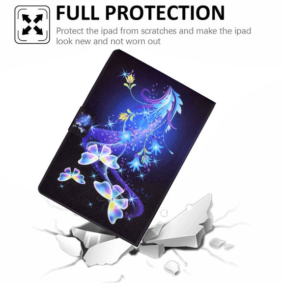 For Amazon Fire Max 11 2023 Colored Drawing Smart Leather Tablet Case(Butterfly Flower)