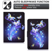 For Amazon Fire Max 11 2023 Colored Drawing Smart Leather Tablet Case(Butterfly Flower)