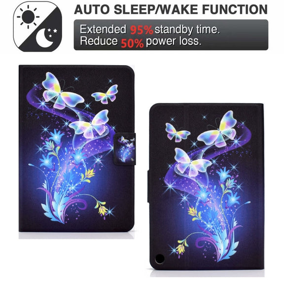 For Amazon Fire Max 11 2023 Colored Drawing Smart Leather Tablet Case(Butterfly Flower)