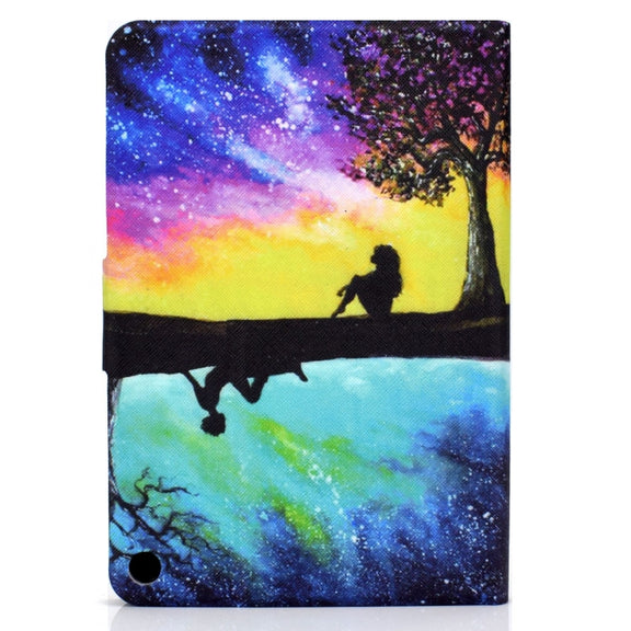 For Amazon Fire Max 11 2023 Colored Drawing Smart Leather Tablet Case(Starry Reflection)
