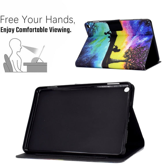 For Amazon Fire Max 11 2023 Colored Drawing Smart Leather Tablet Case(Starry Reflection)