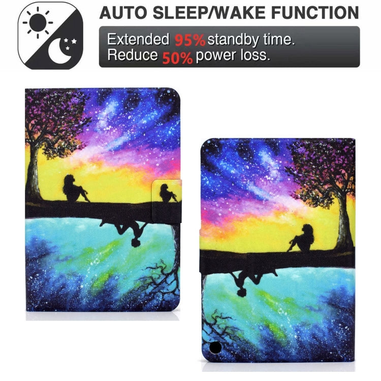 For Amazon Fire Max 11 2023 Colored Drawing Smart Leather Tablet Case(Starry Reflection)