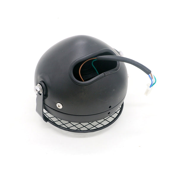 Motorcycle Reticular Retro Lamp LED Headlight Modification Accessories for Halley / Honda CG125 / Suzuki GN125(White)