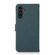 For Samsung Galaxy S24+ KHAZNEH Custer Genuine Leather RFID Phone Case(Green)