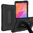 For Huawei MatePad T8 Contrast Color Robot B3 Silicone Hybrid PC Tablet Case with Holder(Black) - Huawei by PMC TechLife | Online Shopping South Africa | PMC TechLife | Buy Now Pay Later Mobicred