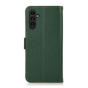 For Samsung Galaxy S24+ KHAZNEH Side-Magnetic Litchi Genuine Leather RFID Phone Case(Green)
