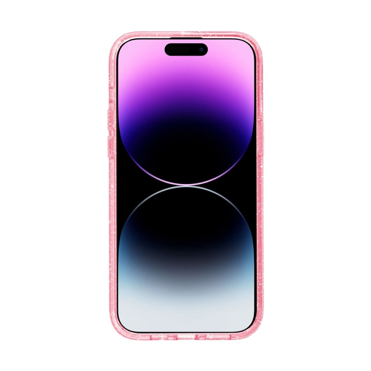 For iPhone 15 Terminator Style Glitter Powder MagSafe Magnetic Phone Case(Pink)