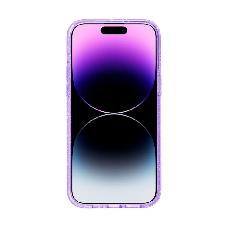 For iPhone 15 Plus Terminator Style Glitter Powder MagSafe Magnetic Phone Case(Purple)
