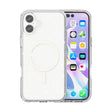 For iPhone 16 Terminator Style Glitter Powder MagSafe Magnetic Phone Case(White) - iPhone 16 Cases by PMC TechLife | Online Shopping South Africa | PMC TechLife | Buy Now Pay Later Mobicred