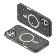 For iPhone 16 Terminator Style Glitter Powder MagSafe Magnetic Phone Case(Black)