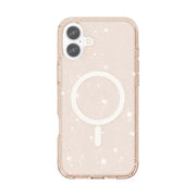 For iPhone 16 Terminator Style Glitter Powder MagSafe Magnetic Phone Case(Gold)