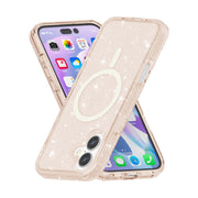 For iPhone 16 Terminator Style Glitter Powder MagSafe Magnetic Phone Case(Gold)